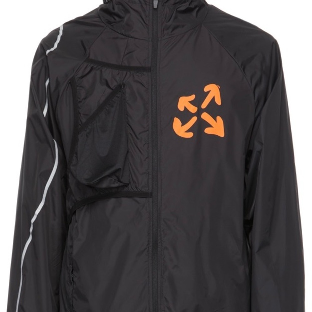 Off white active running jacket orange off white logo black